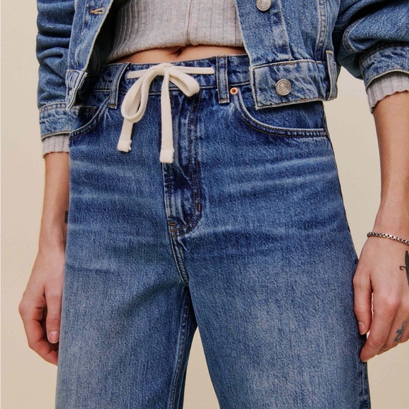 Reformation Cary Drawstring Waist Jeans Blue Size 26 brand new with tags - Picture 3 of 3